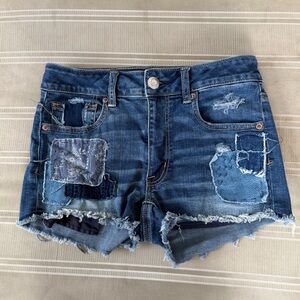 American Eagle Outfitters Distressed Blue Jean Shorts